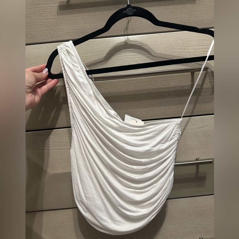 One Shoulder ruched crop top